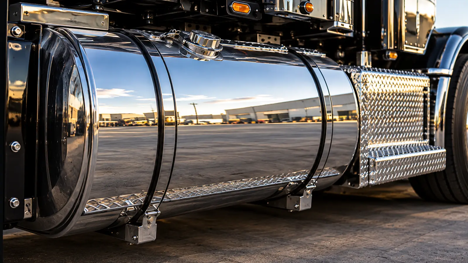Aluminium truck fuel tank polishing Perth